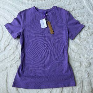 Skims Cotton Jersey T-Shirt Ultra Violet Purple – Size S – NWT